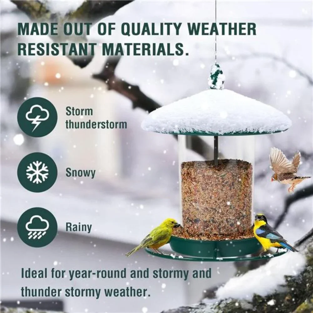 Metal Bird Feeder for Outdoors Hanging,3.0LB Seed Feeder,Easy to Fill